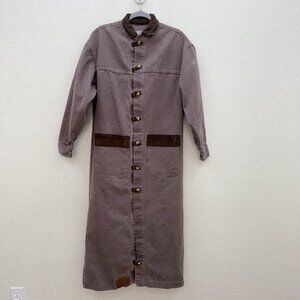 VTG Calamity Jeans Denim Duster Western Work Coat Jacket Womens Medium USA Made